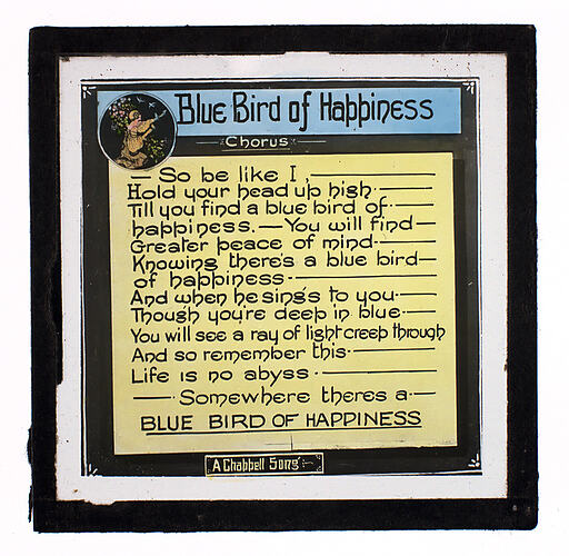 Lantern Slide - 'Blue Bird of Happiness'