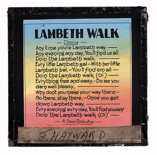 Lantern Slide - 'Lambeth Walk'