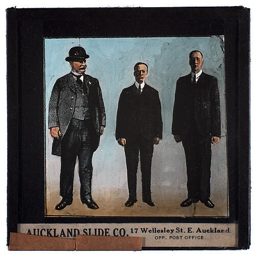 Lantern Slide - Universal Opportunity League, Three Men