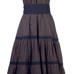 Dress & Belt - Prue Acton, `Big Dress', Brown Cotton, 1980-1981