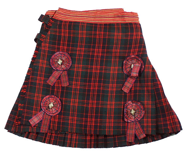Child's red and black tartan kilt.