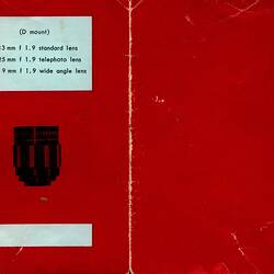 Camera manual in colour print.