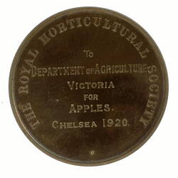 Medal - Joseph Banks Gold Prize, Royal Horticultural Society, Great Britain, 1920 (Obverse)