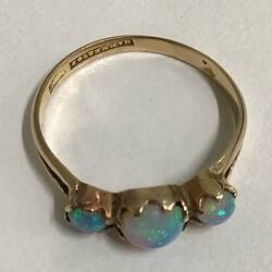 Ring - John Hammerton & Sons, Gold & Three Opals, Geelong, Victoria, circa 1900