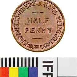 Henry J. Hall  L. Levy Token Halfpenny Mule