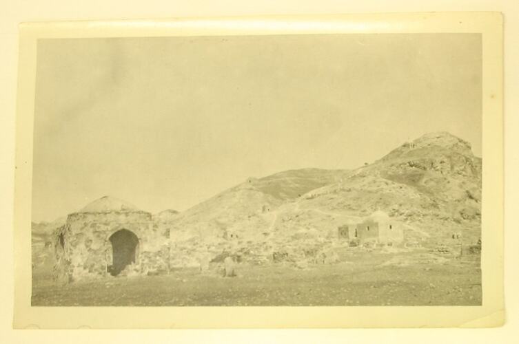 Ruined building with domed roof.