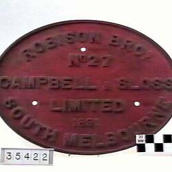 Locomotive Builders Plate