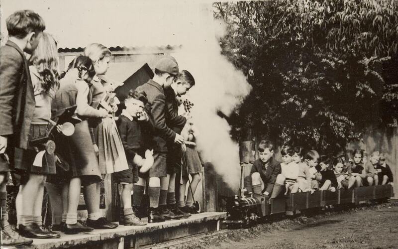 Digital Photograph - Boy Driving Miniature Train for Charity, Sandringham, 1943-1944
