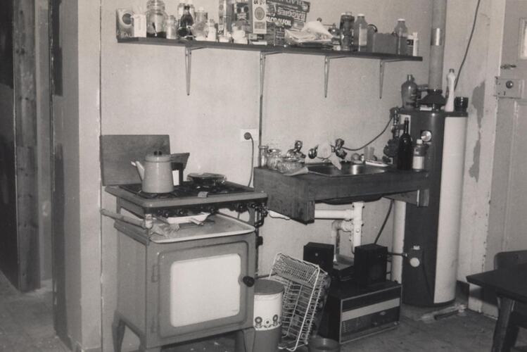 Digital Photograph - Kitchen in Early Stage of Renovation, Fitzroy, 1975