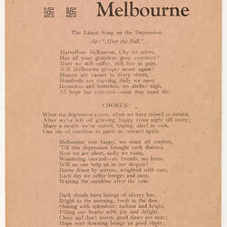 Street Ballad - Marvellous Melbourne, 1890s