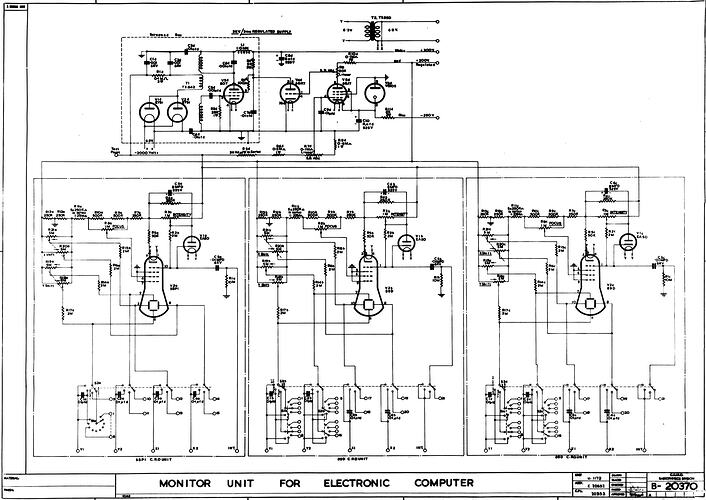 Diagram for Monitor Unit for Electronic Computer (signed by Maston Beard) - B20370