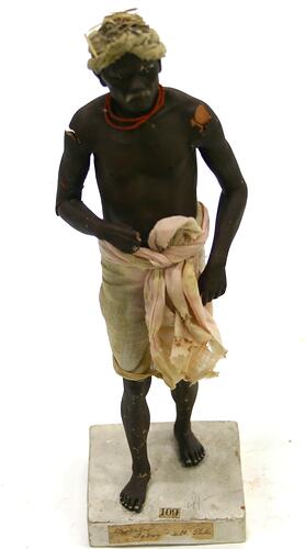 Indian Figure - Villager Carrying Load, Jadunath Pal, Krishnanagar, Clay, circa 1880