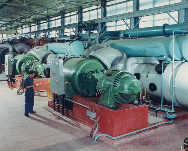 Photograph - Kodak (Australasia) Pty. Ltd., Coburg Plant, Power House Building, Centrifugal Compressors, circa 1965
