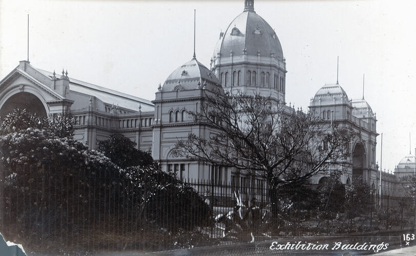 Postcard - South West Facade, Exhibition Building, WH Cooper, Melbourne, circa 1911