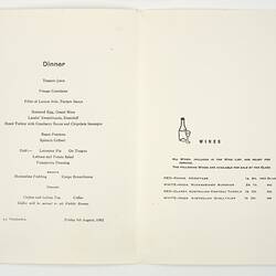 Menu - SS Stratheden, P&O Line, Dinner, 9 Aug 1963