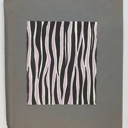 Black, white and pink zebra stripe pattern.