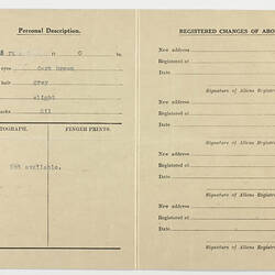 Certificate - Registration of Alien, Mr. Sam Ah Choc, 1947