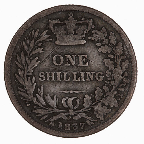Coin - Shilling, William IV, Great Britain, 1837 (Reverse)