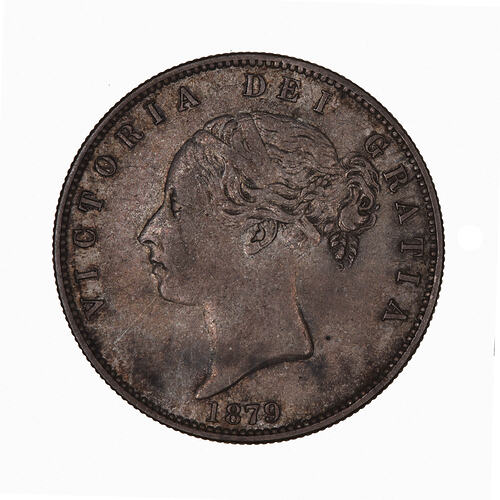 Coin - Halfcrown, Queen Victoria, Great Britain, 1879 (Obverse)
