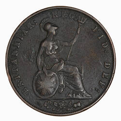 Coin - Halfpenny, Queen Victoria, Great Britain, 1848 (Reverse)