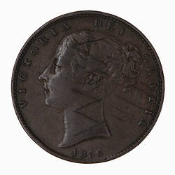 Coin - Farthing, Queen Victoria, Great Britain, 1856 (Obverse)