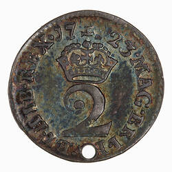 Coin - Twopence, George I, England, Great Britain, 1723 (Reverse)