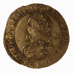 Coin - Half-Laurel, James I, Great Britain, 1624 (Obverse)