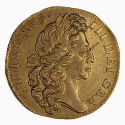 Coin - 2 Guineas, William III, Great Britain, 1701 (Obverse)