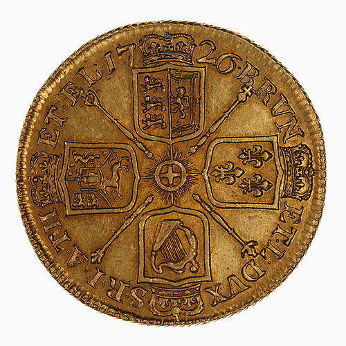 Coin - 2 Guineas, George I, Great Britain, 1726 (Reverse)