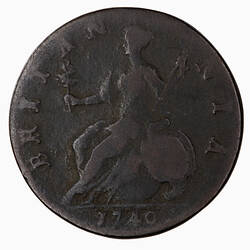 Coin - Halfpenny, George II, Great Britain, 1740 (Reverse)