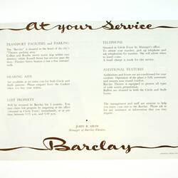 Booklet - `Introducing the Barclay Theatre', 1956