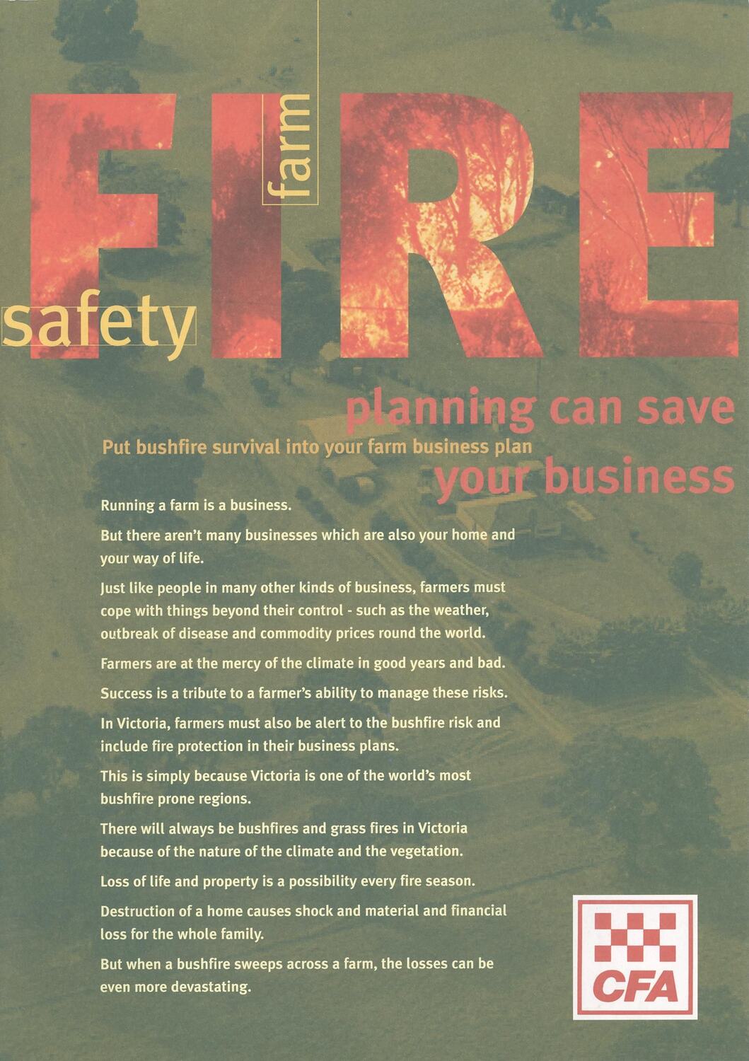 Brochure 'Safety From Fire, Planning Can Save Your Business', Country