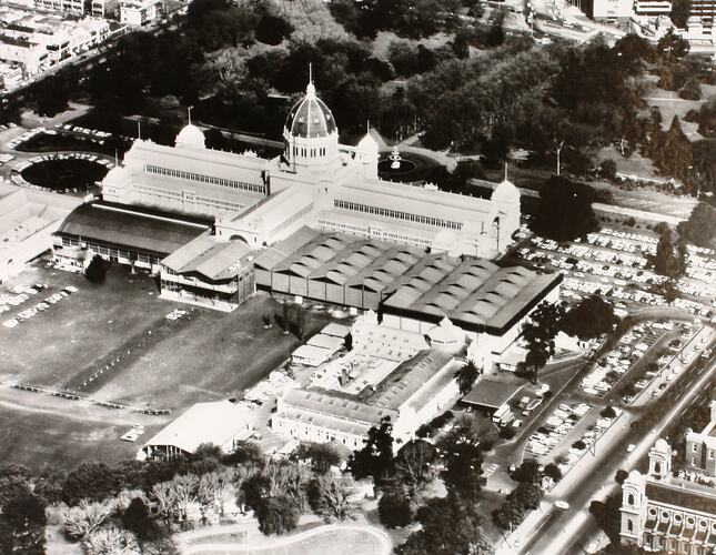Photograph - Aerial View of the Exhibition Building from North West, Melbourne, 1963
