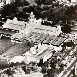 Photograph - Aerial View of the Exhibition Building from North West, Melbourne, 1963