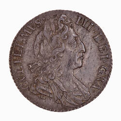 Coin - Sixpence, William III, Great Britain, 1698 (Obverse)