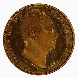 Proof Coin - Sovereign, William IV, Great Britain, 1831 (Obverse)
