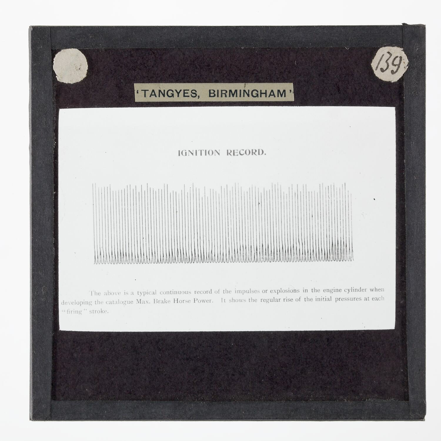 Lantern Slide Tangyes Ltd, Ignition Record, circa 1910