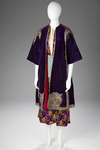 Chemise, Dress, Coat - Castellorizo, White Cotton & Silk, by 1920