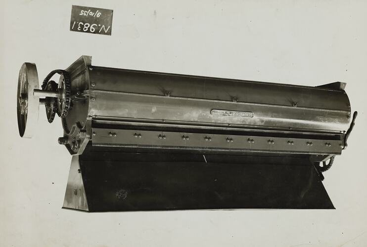 Photograph - Schumacher Mill Furnishing Works, 'Brush Machine for Cleaning Tobacco', Port Melbourne, Victoria, 1935