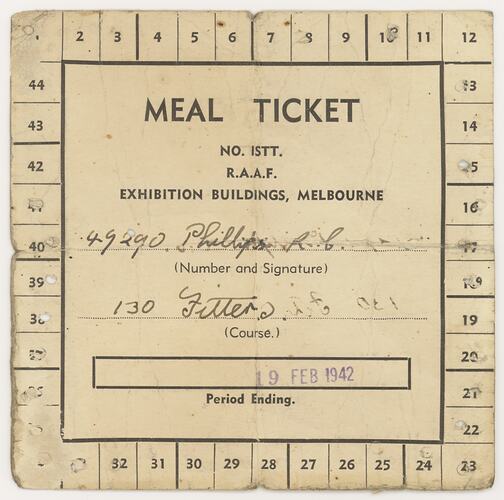 Ticket - RAAF Exhibition Buildings Melbourne