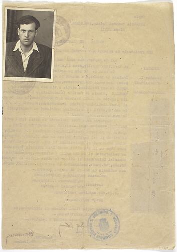 Certificate - Birth & Occupation, Issued to Nicolae Condurateanu, 1947