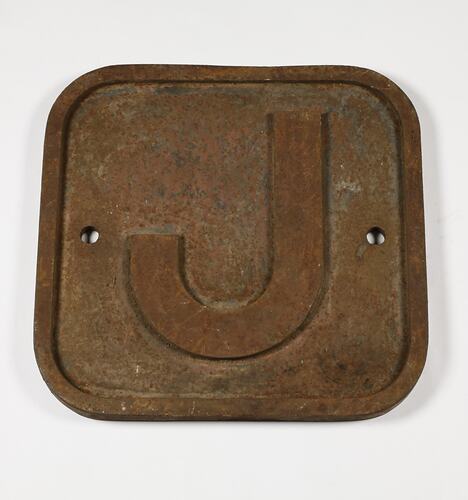 Locomotive Number Plate - 'J'