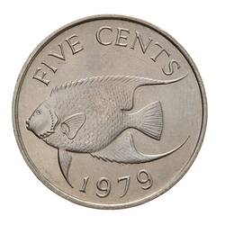 Coin - 5 Cents, Bermuda, 1979