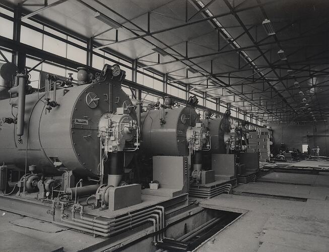 Photograph - Kodak Australasia Pty Ltd, Steam Boilers in Machinery Hall, Powerhouse Building, Kodak Factory,  Coburg, circa 1958