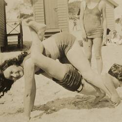Two Girls Wrestling at Dendy Street Beach, Brighton, circa 1932