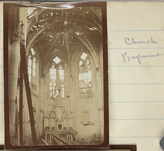 Church Ruins, Bapaume, France, Sergeant John Lord, World War I, 1917