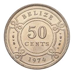 Coin - 50 Cents, Belize (British Honduras), 1974