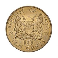 Coin - 10 Cents, Kenya, 1971