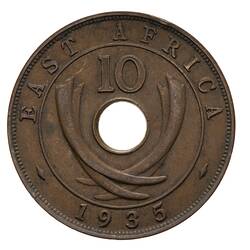 Coin - 10 Cents, British East Africa, 1935