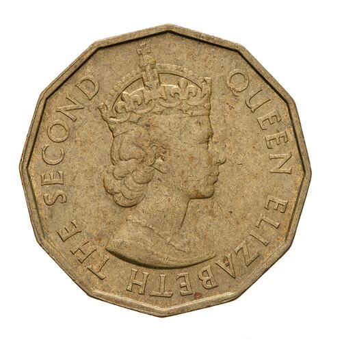 Coin - 3 Pence, Fiji, 1960